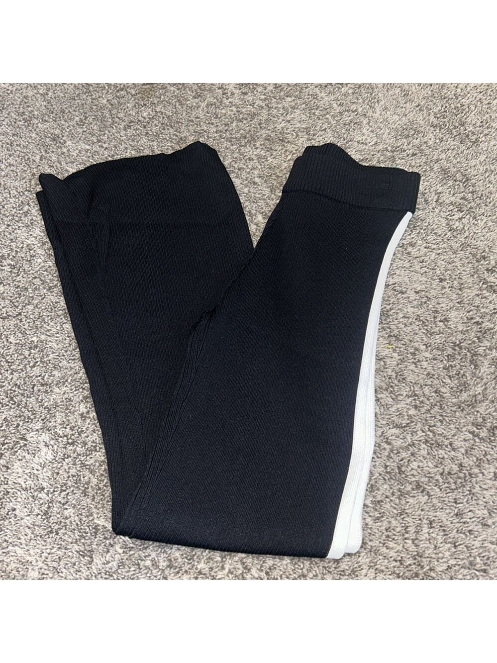 Revolve House Of Harlow Ribbed Flare Wide Leg Black Stripe Pants Small - Picture 6 of 6